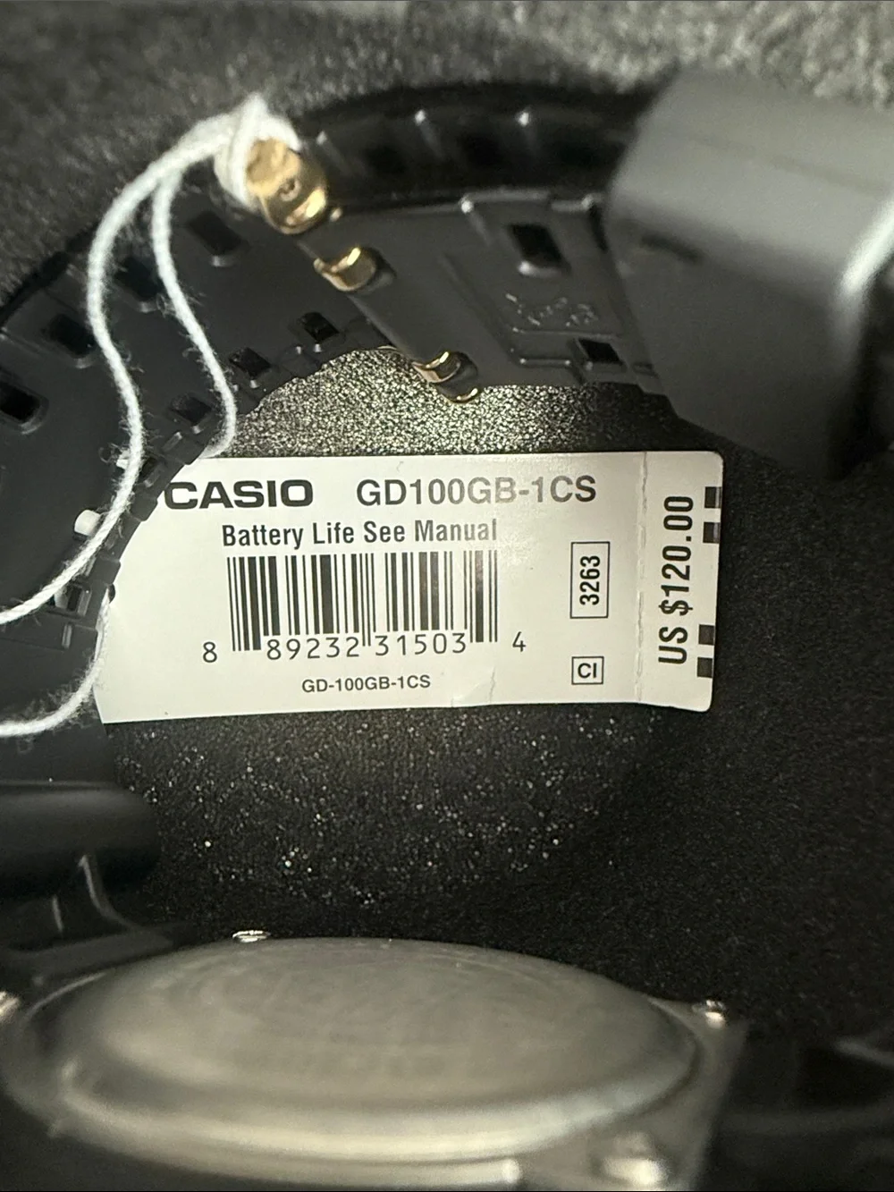 Casio G-Shock Black and Gold Digital Watch - GD100GB-1CS